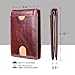 REYLEO Bifold Wallets Front Pocket Minimalist Leather Slim Wallet RFID Blocking Genuine Leather Wallets Card Case with Money Clip Brown