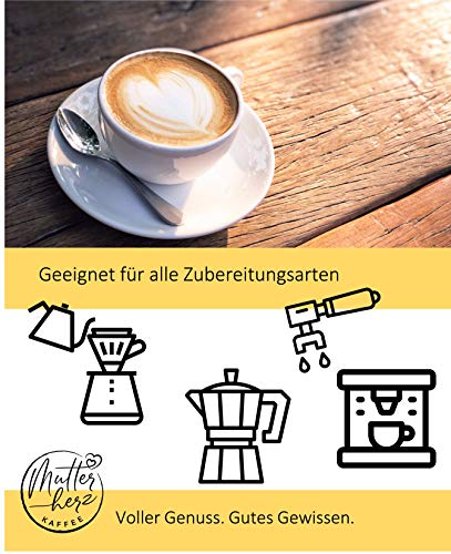 Mutterherz Kaffee - Bio-Röstkaffee - Ganze Bohne - 250 Gramm - schonend geröstet - CO2 entkoffeiniert - direkt gehandelt… – Bild 5