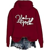 MKUJFNU Funny Hockey Mom Game Day Sweatshirt Crewneck, Hockey Mom Sport Mama Game Day Hoodies Long Sleeves
