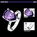 BONLAVIE Women's 8.8ct Teardrop Pear Cut Created Purple Amethyst Engagement Wedding Ring Sterling Silver