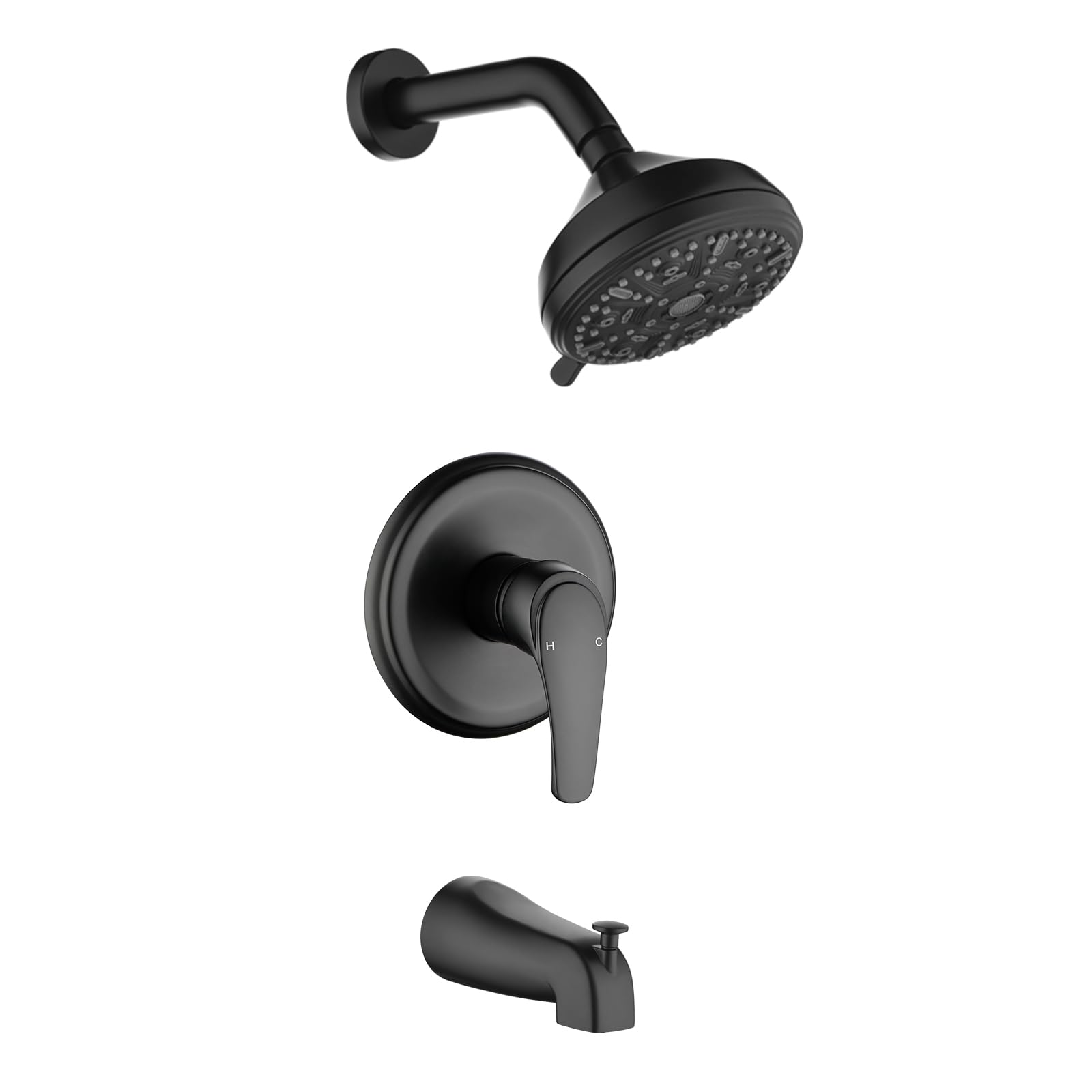 Photo 1 of Tub Shower Faucet Combo Set Bathtub Faucet Set Shower System with Tub Spout Shower Tub Kit Shower Valve and Trim Kit Shower Fixtures Matte Black