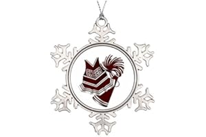 Fprqlyze Custom Maroon & White Cheerleader Pewter Snowflake Christmas Ornaments,Christmas Tree Decorations Ornaments,Keepsake,Novelty