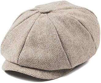 JANGOULBoys Vintage Newsboy Cap Tweed Flat Beret Cabbie Hat for Kids Toddler Pageboy