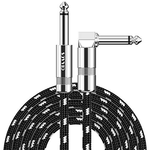 Sovvid Gitarrenkabel 3m Instrumentenkabel Gitarrenkabel E-Gitarrenkabel Gitarrenverstärkerkabel für Bassgitarrentastatur 1/4 Zoll Kabel rechtwinklig s