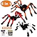 Aitbay Halloween Spider Decorations, Halloween Scary Hairy Spider Web Set, 3 Pack Fake Colorful Spider, Halloween Spider Web, Cobwebs Props for Indoor, Outdoor and Yard Creepy Decor