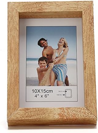 4x6 Inches MDF Wooden Picture Frame with Glass Front (4x6, Wood Color)