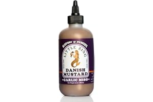 Little Zing Danish Mustard – Garlic Miso Gourmet Mustard Sauce with Umami Flavor & Horseradish Kick – All-Natural, No Oils, Fillers, or Preservatives – Bold & Versatile Sauce for Sandwiches, Meats, Dressings & Dips – 10 oz Bottle