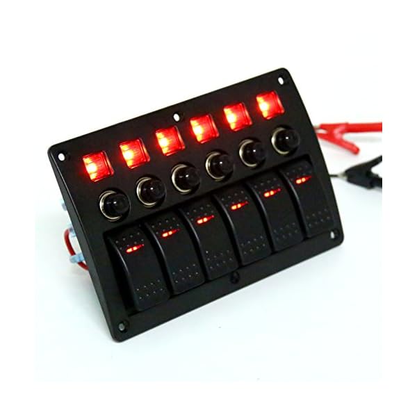 Amarine-made-6-Gang-Red-LED-Indicators-Rocker-Circuit-Breaker-Waterproof-Marine-Boat-Rv-Switch-Panel-PN-CB6-R