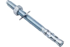 Horiznext 3/8" x 4-1/2" Wedge Anchor, for Cement and Concrete only, zinc-Plated Carbon Steel Screws and lag Bolts （ 50 pcs)