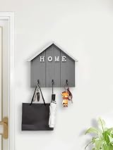 Echehi Decorative Key Holder Wall Mount 3 Ways Install Grey Home Shape view 2