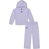 Under Armour Baby Girls' 2-Piece Fleece Sweatshirt and Sweatpants Set, Soft & Comfortable, Salt Purple Rival, 24M