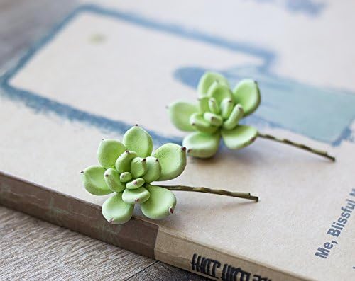 Succulent hair clips - succulent wedding gift - succulent headpiece - tropical hair clips - floral hair clips - green hair clips - summer