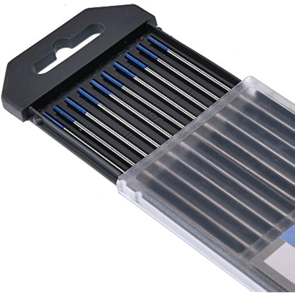 TIG Welding Tungsten Electrode 2 Lanthanated 3/32" X 7" 10 Pcs (Blue