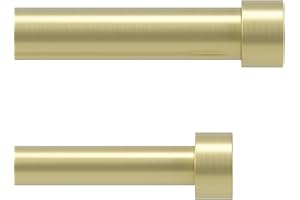 Umbra Cappa Double Curtain Rod, Includes 2 Matching Finials, Brackets & Hardware, 66 to 120-Inch, Gold