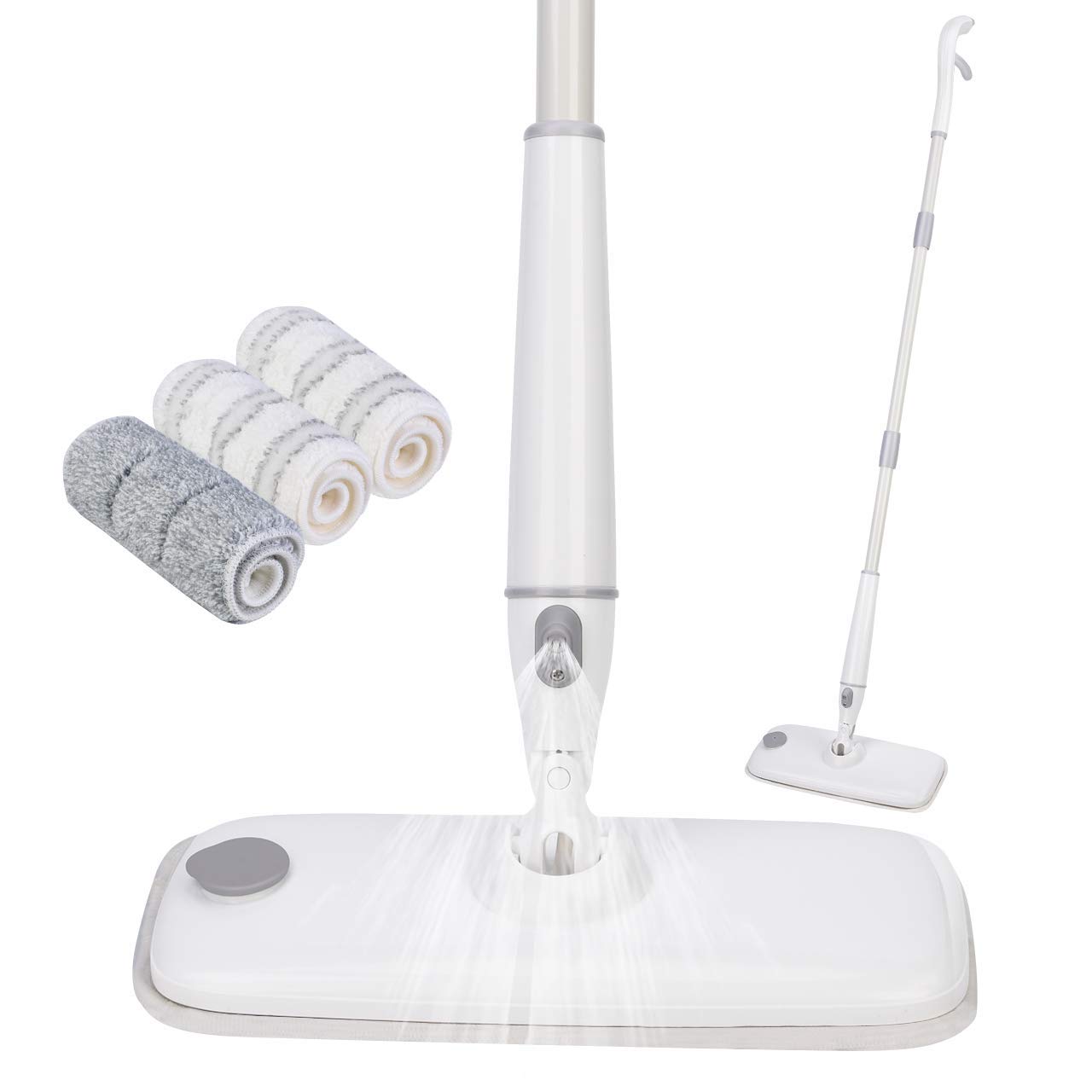 Homitt Microfiber Spray Mop, 360 Degree Spin Dry and Wet Cleaning Mop with 350 ml Water Tank and Sprayer, 3 Washable Dust Mop Pads for Home , Kitchen, Hardwood Floor, Tile