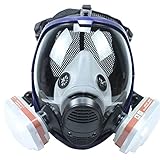 Full Face Respirator Mask with Filters Similar For 6800 Masks Organic Vapors N95 Level Silicone Respirator Mask for Painting, Chemicals,Pesticide