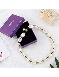 Daogtc Natural Cowrie Shell Necklaces Beads Handmade Beach Choker for Girls Women