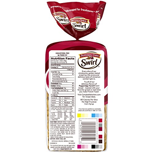 Pepperidge Farm Swirl Cinnamon Breakfast Bread, 16 Oz bag, Pack of 1