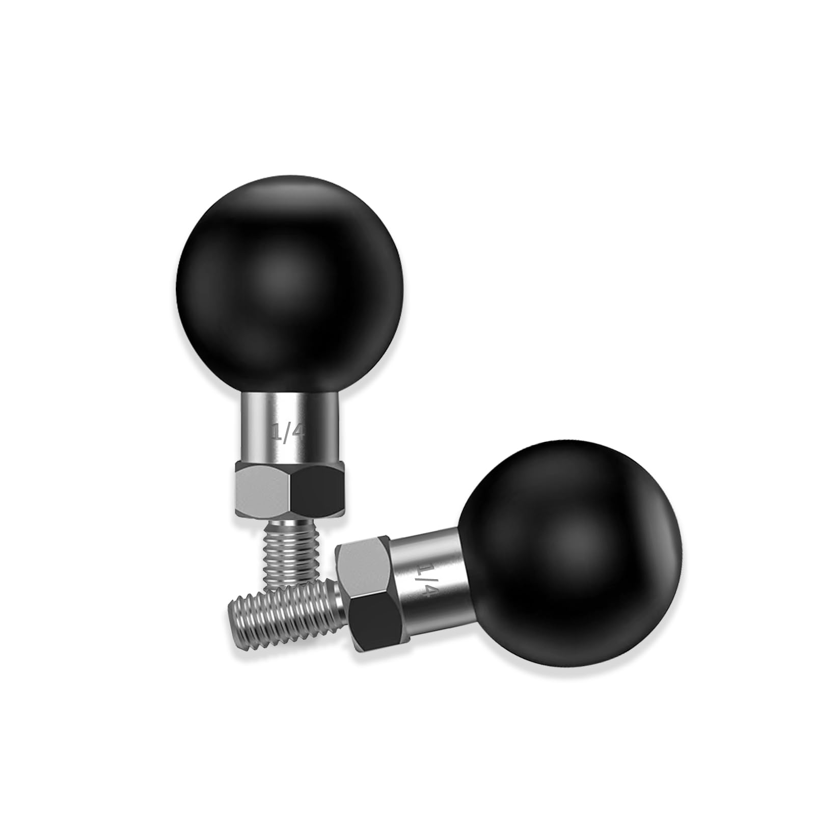 1 inch Ball Mount Holder with Threaded Bolt 1/4-20 Compatible with RAM Mounts B Size Double Socket Arm(M1/4-2pc)