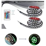 EXCOUP 4Pcs Car LED Underglow RGB LED atmosphere Light Kit Strips Multi-Color Accent Glow Neon Lights with Wireless Remote Controller for Motorcycle and Car