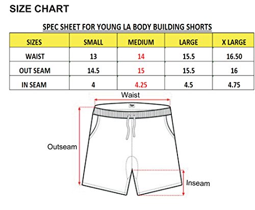 image for YoungLA Men's Bodybuilding Gym Running Shorts 101 X-Large Gray, Gray/B