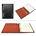 EsOffice Leather Notebook, Refillable Journal, Leather Binder Diary, 6 Ring Vintage Writing Notebook ,180 Lined Beige Pages, 5.8 x 8.2 Inches/A5 Size, Black
