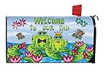 Frog Couple Welcome Summer Magnetic Mailbox Cover Lily Pads Briarwood Lane