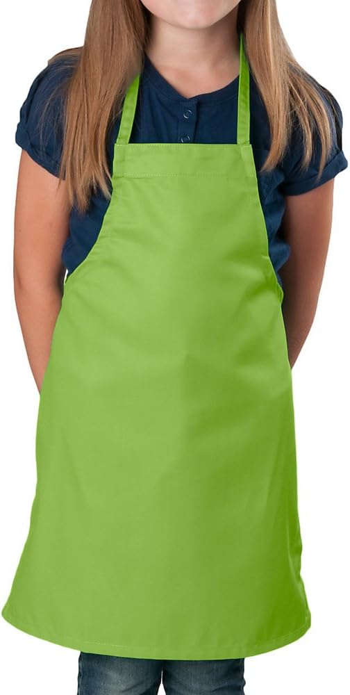 6 Pack -White Kids Apron, Medium Bib: Home & Kitchen