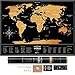 Black Scratch Off World Map - 24 x 32 in - Printed on Flexible Vinyl and Rewritable - Made in Ukraine by 1DEA.me
