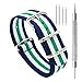 CIVO Watch Bands Premium Ballistic Nylon Watch Strap Stainless Steel Buckle (Navy/Shamrock/Ivory, 22mm)