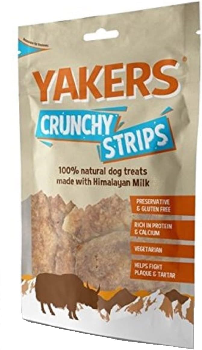 YAKERS Natural Dog Treats, Crunchy Strips, 70g (Pack of 1) - Healthy Dog Chews for Puppies and Adult Dogs, Extra- Long-Lasting Puppy Treats, Supports Strong Teeth, Training & Rewards — image 1