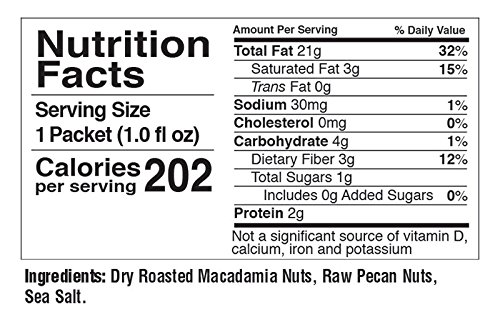 FBOMB 10-Count Box â€“ Macadamia & Pecan Nut Butter Fat Bomb â€“ All-Natural On-The-Go Snack/Low Carb Energy/High Quality Fat/Keto, Paleo, Vegan Friendly â€“ 1-Ounce Packets