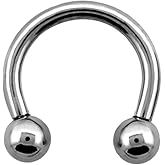 Pierced Owl - 16G G23 Implant Grade Titanium Horseshoe Circular Barbell for Septum Cartilage Helix Daith Tragus Piercings