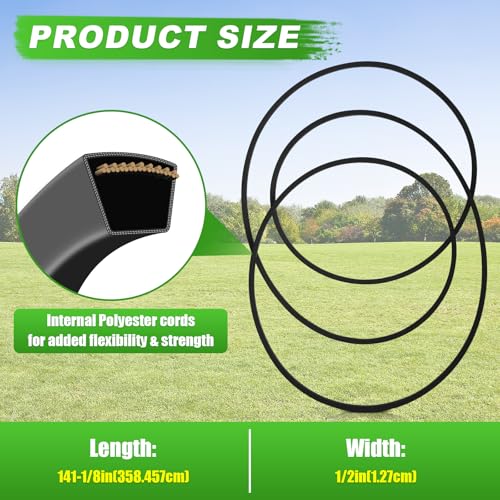 Upgraded GX21833 Deck Drive Belt Replacement Compatible with John Deere L120 L130 145 D140 LA145 LA130 D150 D160 LA165 LA155 X165 48-Inch Deck GX20571 Fit Stens 265-238