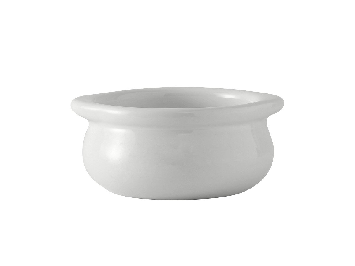 Tuxton BWS-1203 Vitrified China Onion Soup Crock, 12 oz, White (Pack of 12),