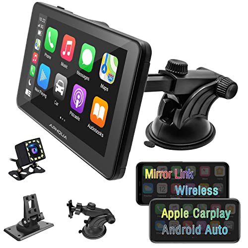 APHQUA Wireless Car Stereo with Backup Camera, Compatible with Apple