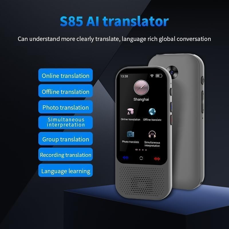 Duckdik Indiana 2025 Voice Instant Language Translator, WiFi Free Image Translator, Offline Translation 18 Languages, 142 Online, Portable Travel Translator