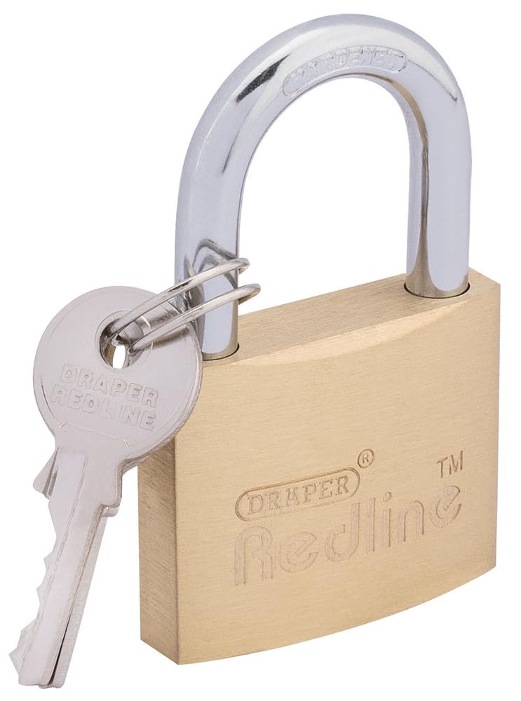Draper Redline 68022 38 mm Brass Cylinder Padlock , Blue