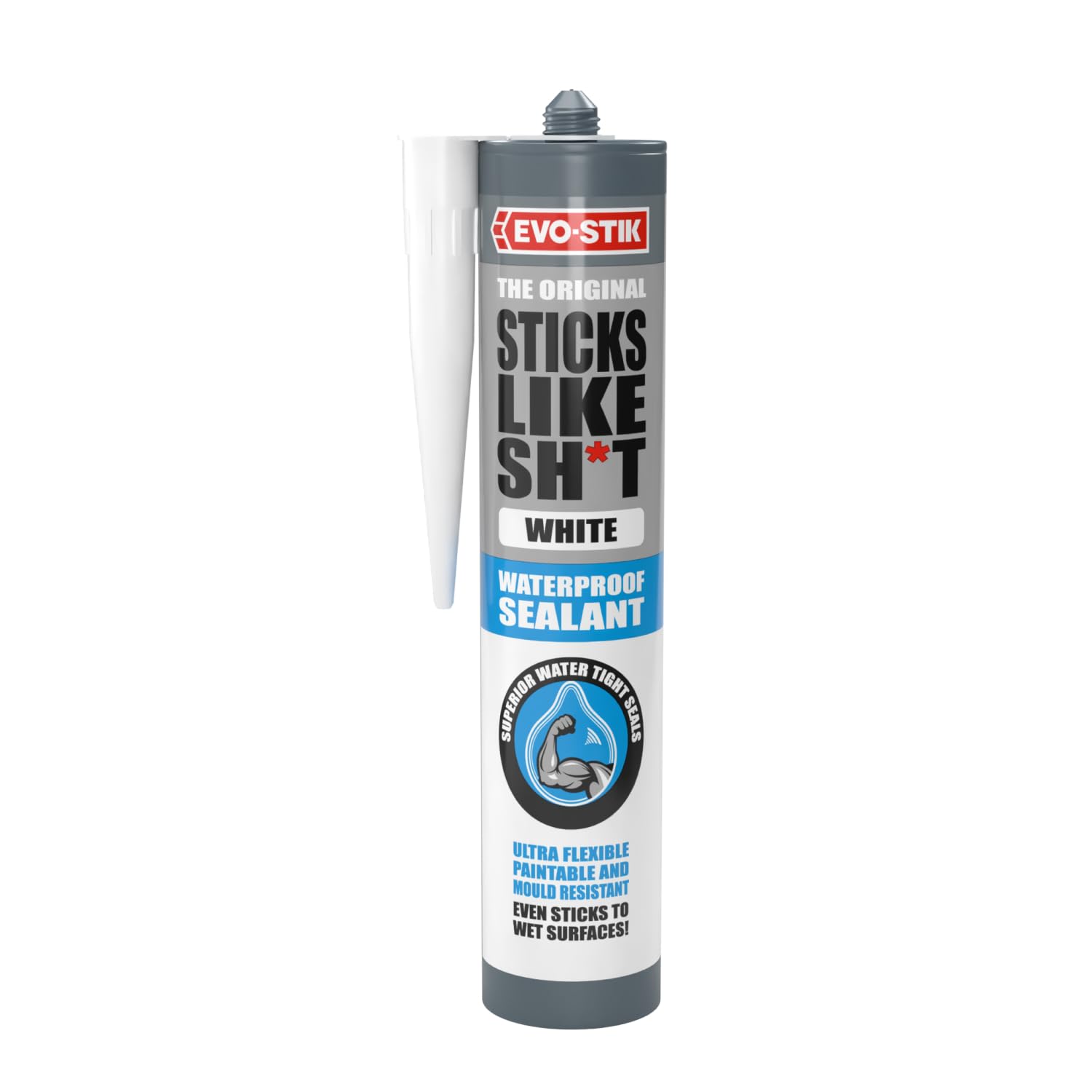 EVO-STIK Sticks Like Sh*t Waterproof Sealant White - 290ml - All-Purpose - Mould resistant