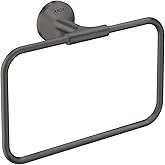 AXOR Universal Circular 6-inch Modern -Towel Ring in Brushed Black Chrome, 42823340