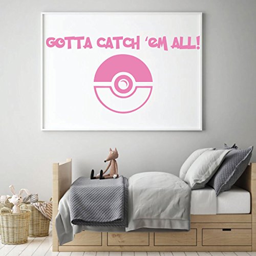 Pokemon Wall Decal - Gotta Catch 'Em All - Vinyl Decoration for Boy's Bedroom, Playroom or Game Room