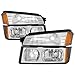 xTune 02-06 Chevy Avalanche w/Cladding OEM Bumper Light & Headlights - Chrome (HD-JH-CAVA02-SET-C)