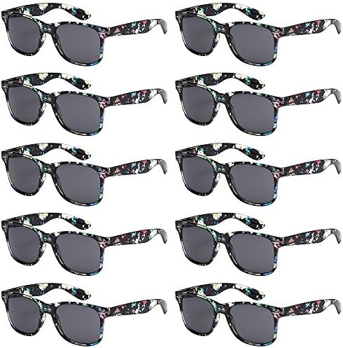 Got ShadesWholesale Bulk Unisex 80's Retro 100% UV Sunglasses for Adults - 10 Pack - w/Flex Hinges