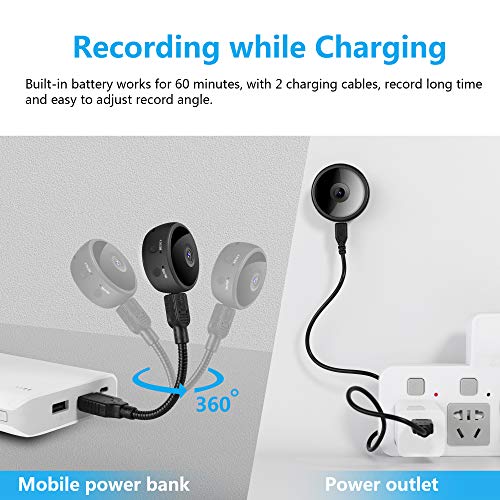 CreateGreat Mini Spy Camera Wireless Hidden Camera HD 1080P WiFi Camera Portable Home Security Cameras Nanny Cam Small Indoor Video Recorder Motion Activated Night Vision - Thumbnail 3