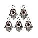 MEIBEADS 20pcs/bag 1319mm Hamsa Evil Eye Bead for Snake Chain Charm for Bracelet Jewelry Making (silver gold red and silver gold blue)