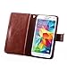 S5 Case, Galaxy S5 Case, Joopapa Galaxy S5 Luxury Fashion Pu Leather Magnet Wallet Credit Card Holder Flip Case Cover with Built-in 9 Card Slots for Samsung Galaxy S5 / Galaxy Sv / Galaxy S5 I9600 (Brown)