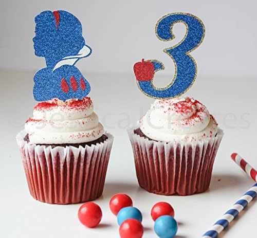 Snow White Cupcake Toppers - Princess Cupcake Toppers - Cupcake Toppers - Snow White - Princess Party Decorations