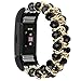 Imymax for Fitbit Charge 2 Bands,Women Replacement crystal Pearls Gems Elastic Handmade Bracelet/Wrist band for Fitbit Charge hr 2 Smart Watch (Crystal Black)
