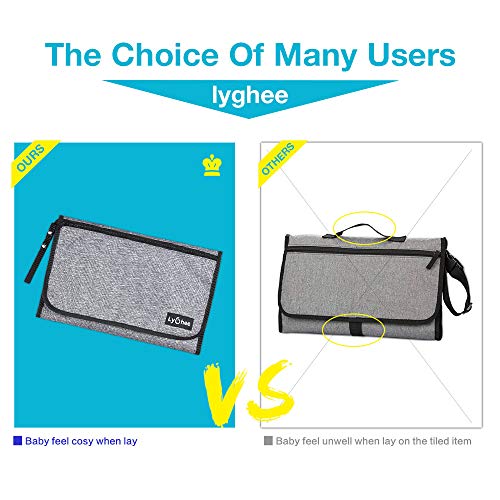 Nappy Changing Mat,Lychee Water-Resistant Foldable Baby Changing Kit Soft Pillow Travel Diaper Pad Keep Baby Clean for Home Travel Outside