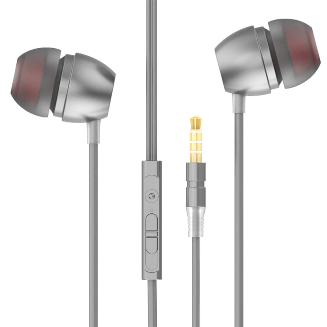 IEnkidu Sound in-Ear Earphones Headset Earbuds with Mic for Mobile Phon (Silver)